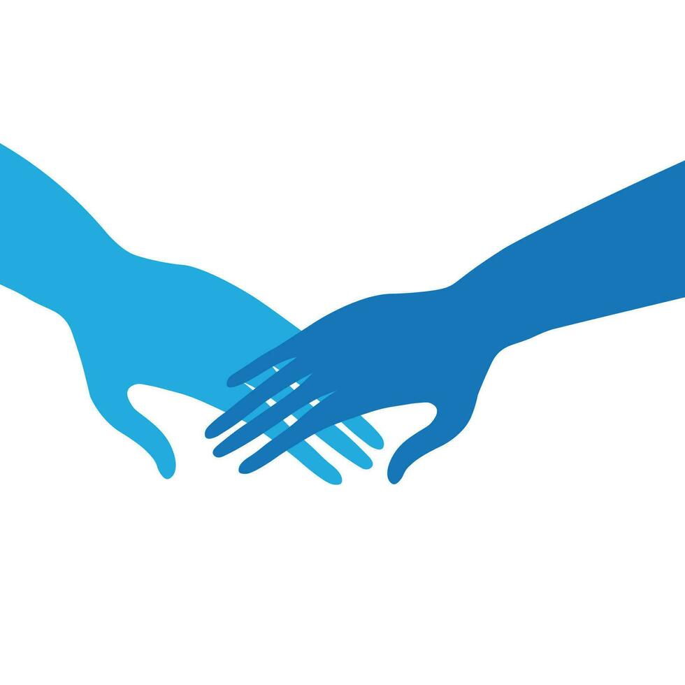 Hands outstretched to each other, handshake hand drawn vector illustration isolated on white background. Concept of friendship ,help, care. Life style, social problems, society, family. Design element