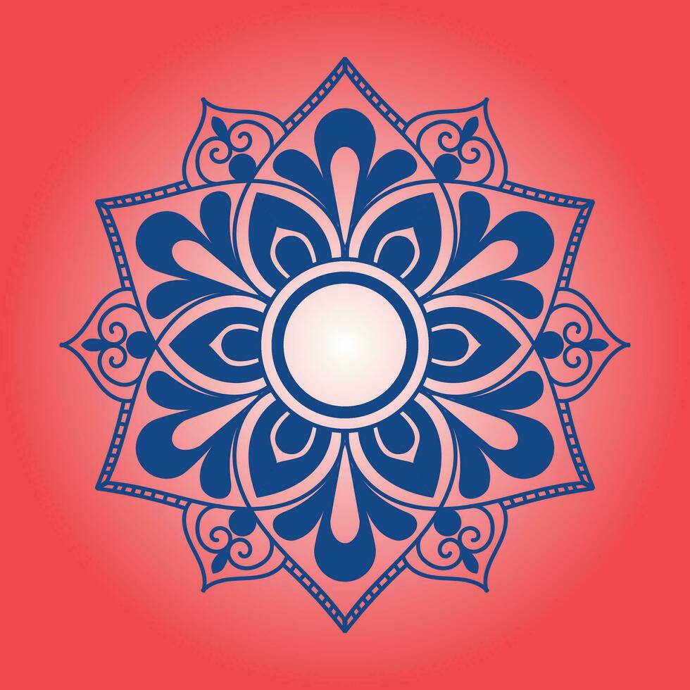 mandala with flower for Henna, Mehndi, tattoo, decoration. Decorative ornament in ethnic oriental style. Hand drawn background. Islam, Arabic, Indian. vector