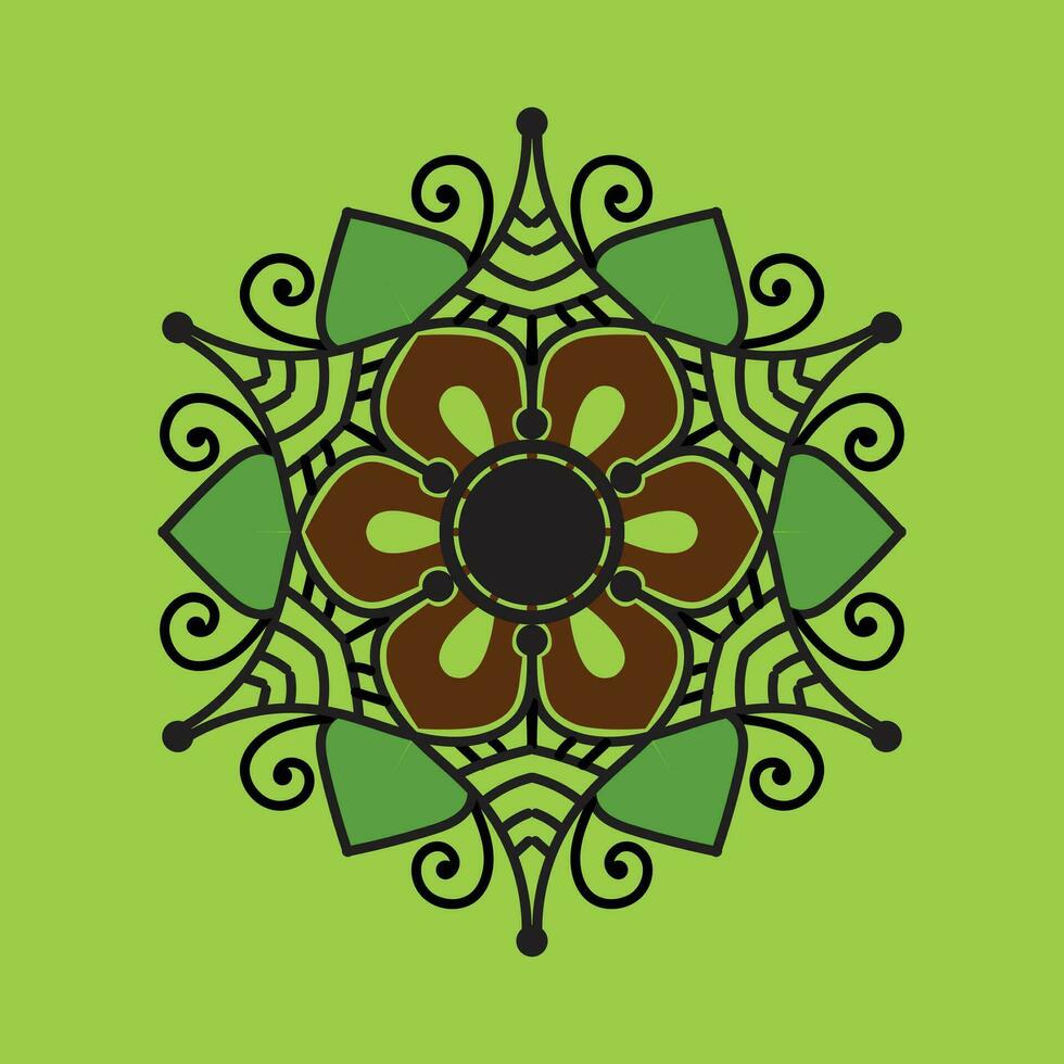 mandala con flor para alheña, mehndi, tatuaje, decoración. decorativo ornamento en étnico oriental estilo. mano dibujado antecedentes. islam, Arábica, indio. vector