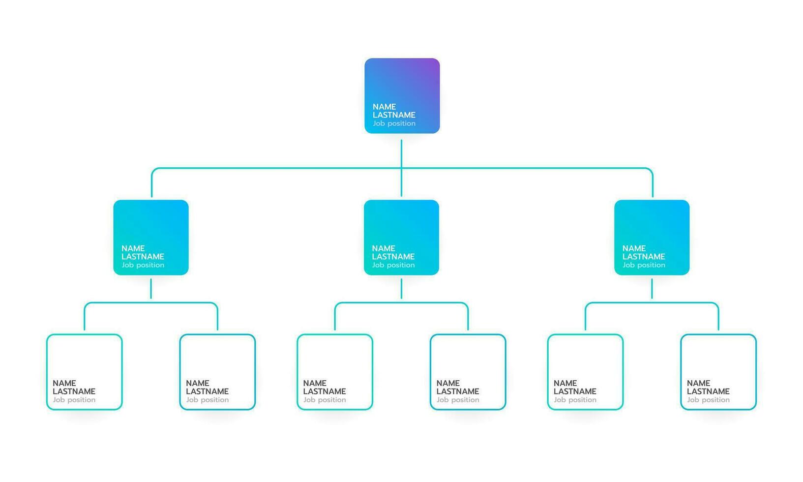 Business organizational structure management. Infographic organization department. Vector illustration.