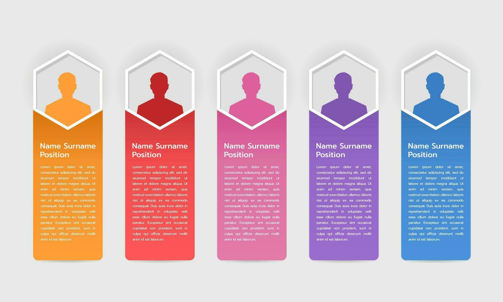 Infographic 5 essential positions in an organization. Vector illustration.