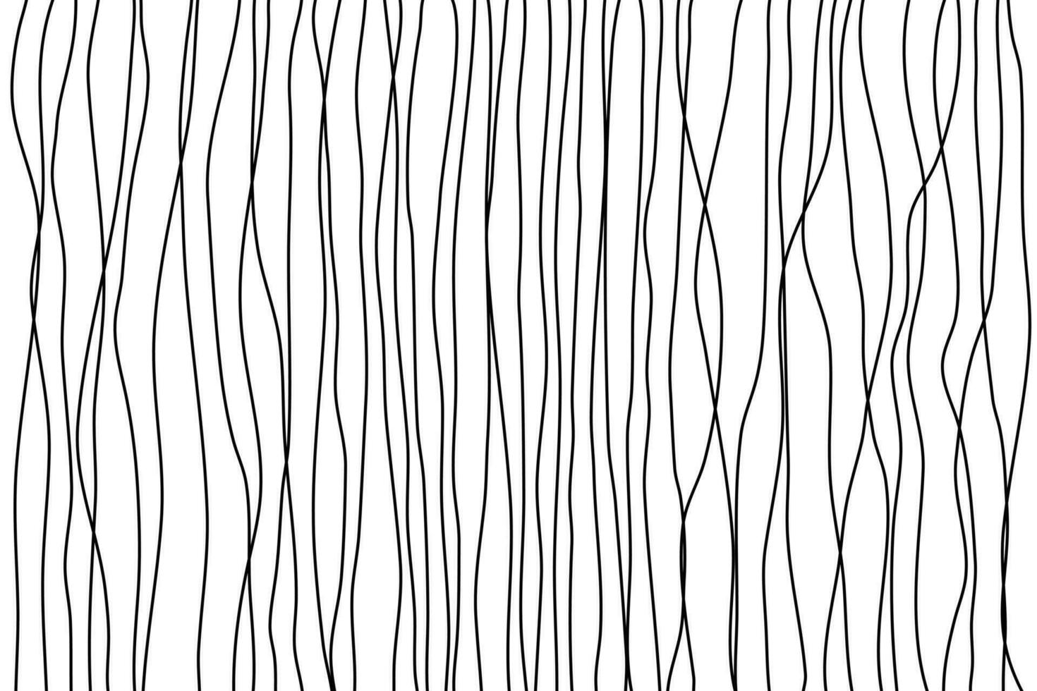 Doodle abstract wave hand draw line art background template black and white simple style vector