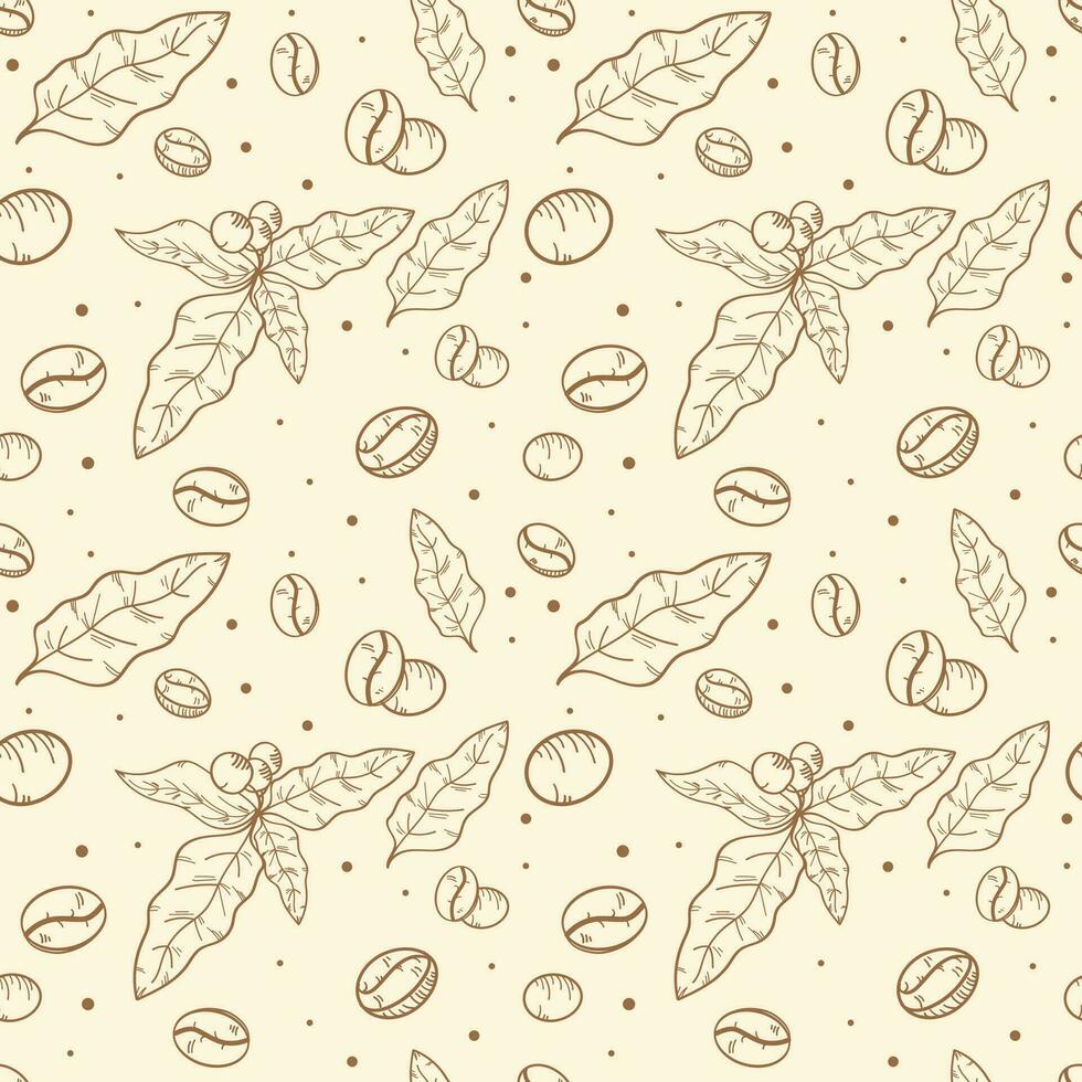 Coffee Beans Seamless Pattern Background vector