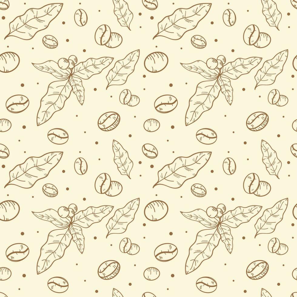 Coffee Beans Seamless Pattern Background vector