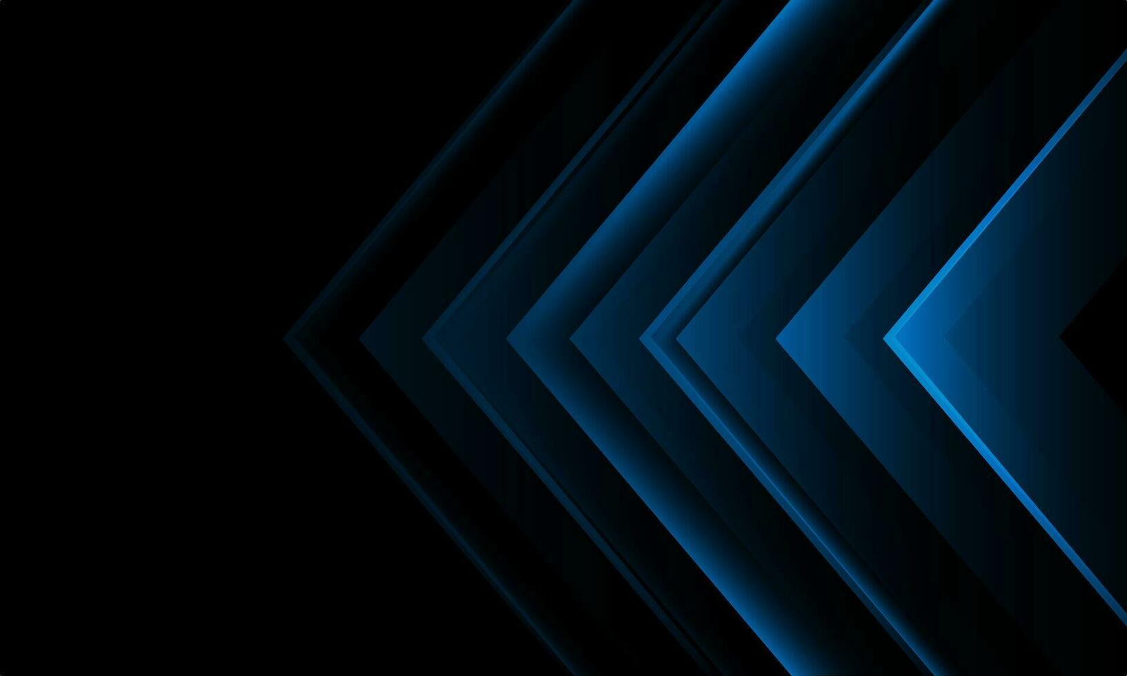 Abstract blue metallic arrow direction geometric on black design modern futuristic technology creative background vector