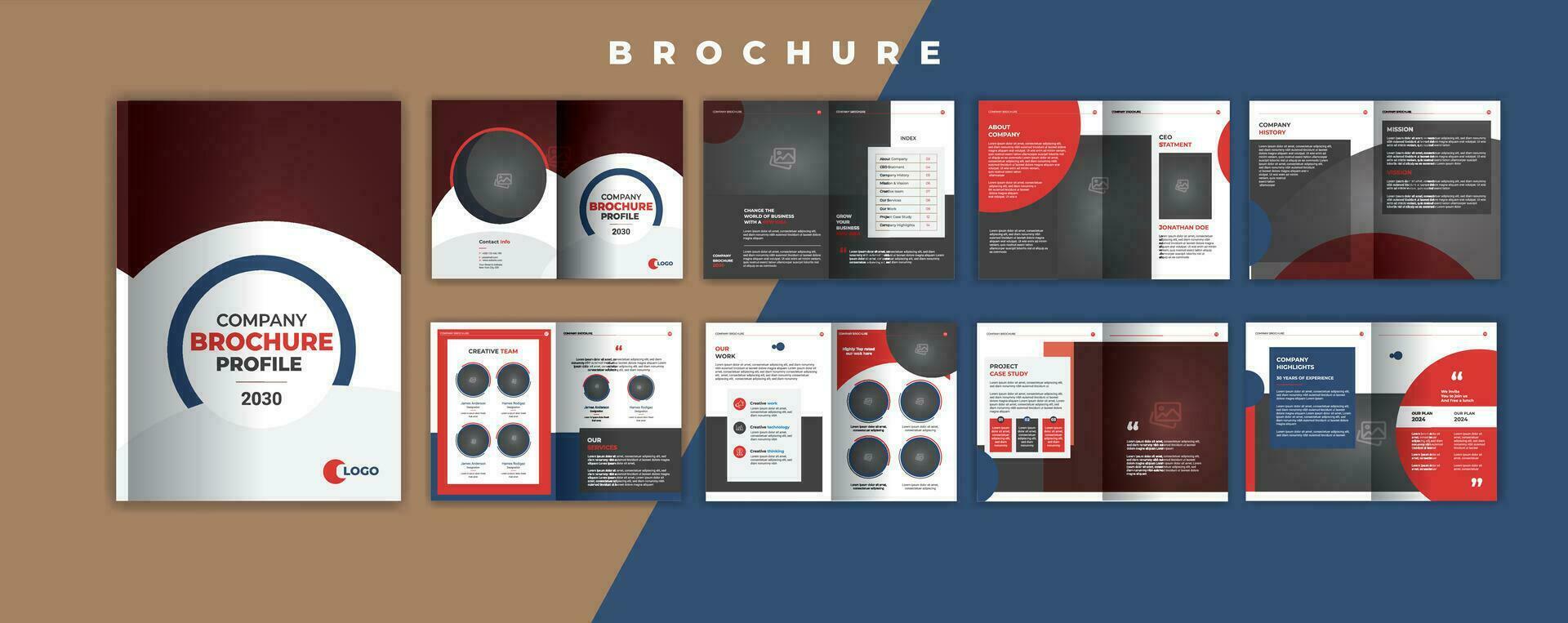 16 page multipurpose brochure design template vector