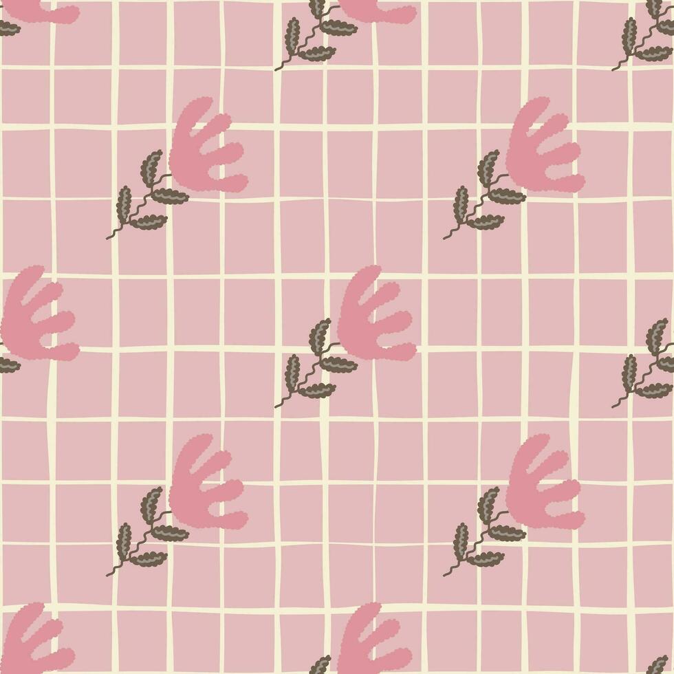 Unusual flower seamless pattern in simple style. Cute stylized flowers background. vector