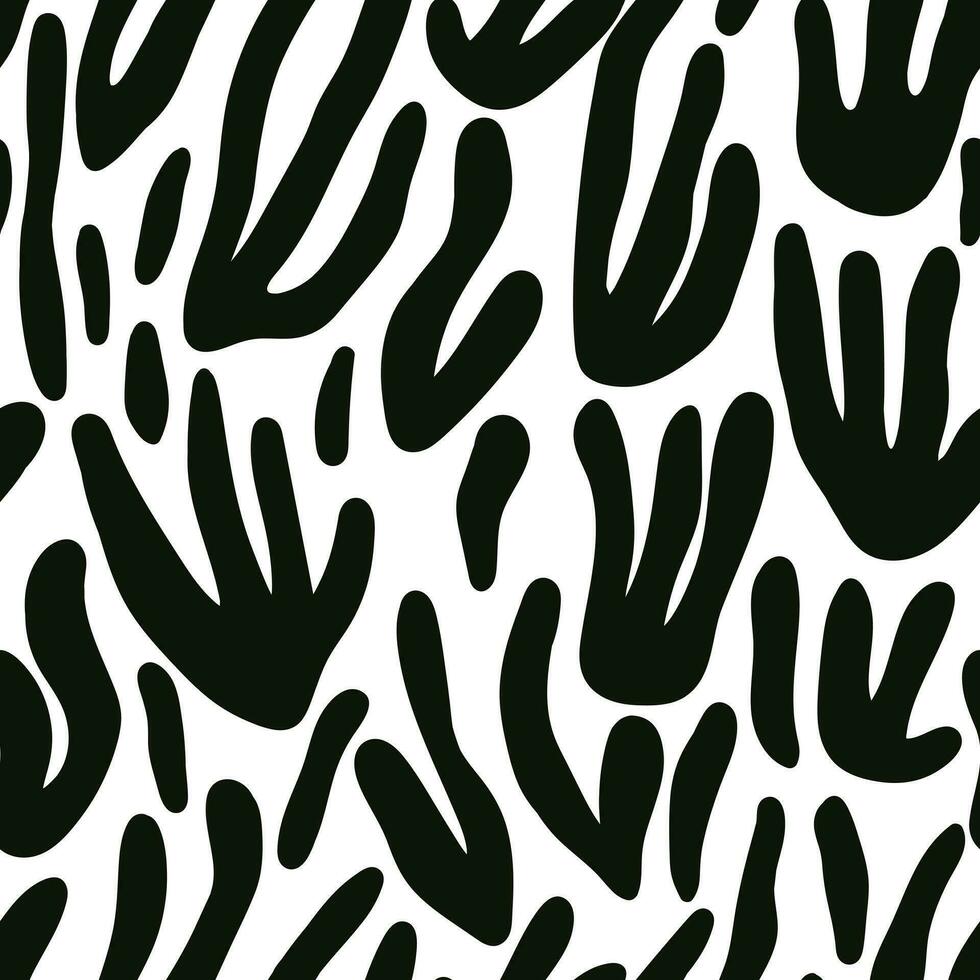 monocromo resumen orgánico forma sin costura modelo. matisse inspirado decoración fondo de pantalla. vector