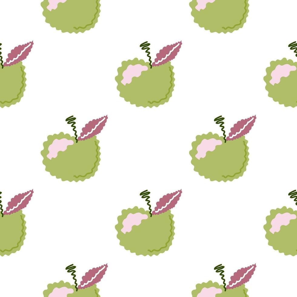 Abstract apple fruits seamless pattern. Fruit ornament. vector