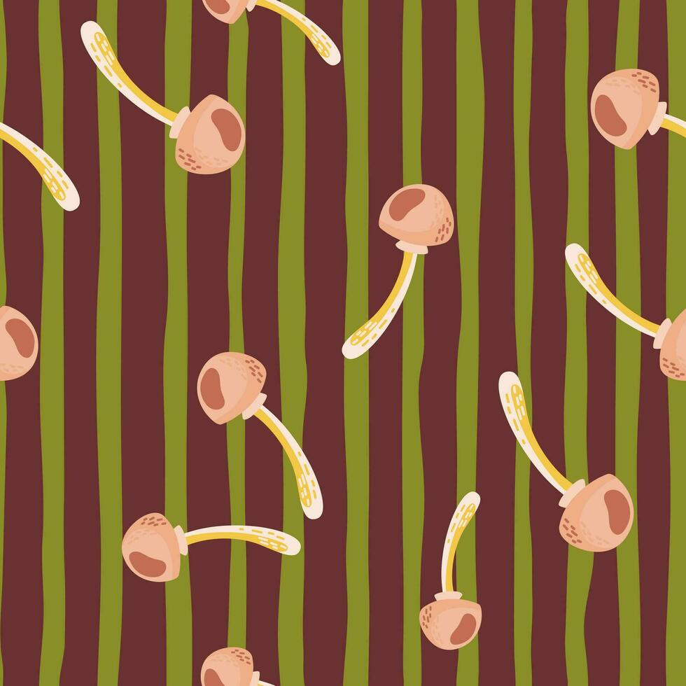 Seamless pattern with toadstool mushrooms. Magical fly agaric wallpaper. vector