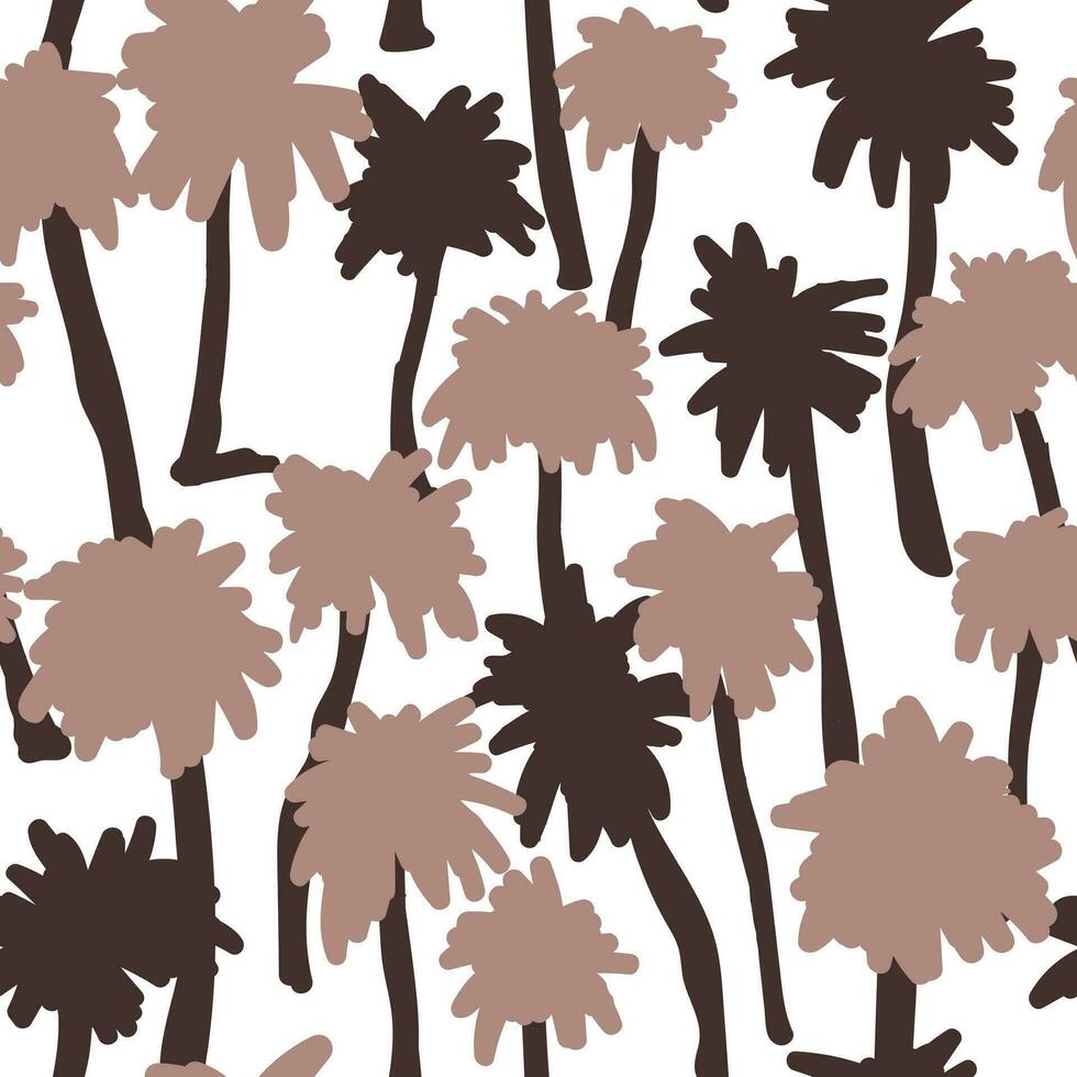 Exotic leaves palm background. Creative seamless tropical pattern with palm tree. Summer floral backdrop. vector