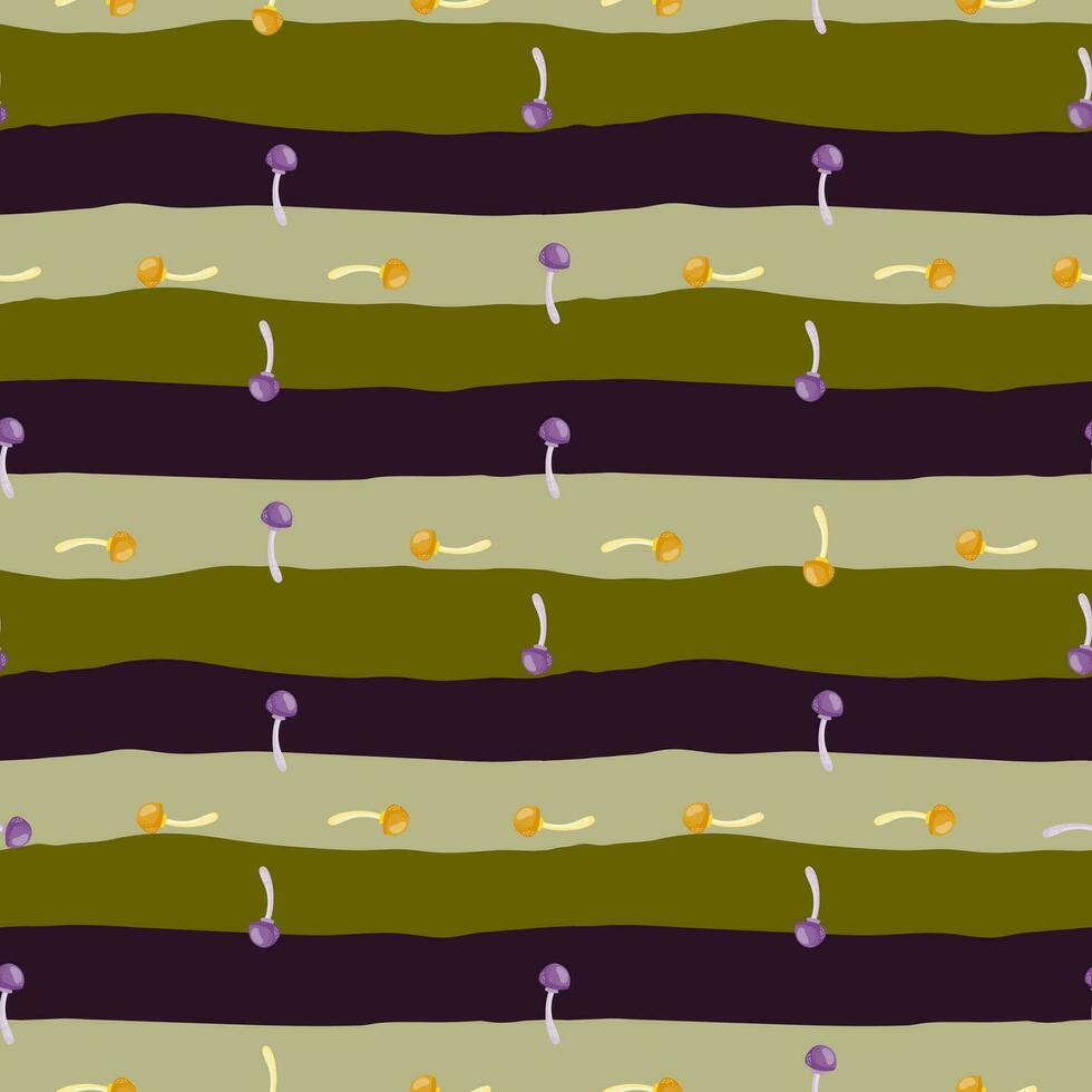 Seamless pattern with toadstool mushrooms. Magical fly agaric wallpaper. vector