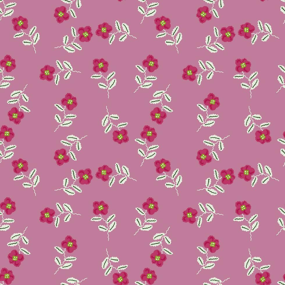 Small flower seamless pattern. Abstract floral ornament. Simple botanical backdrop. vector