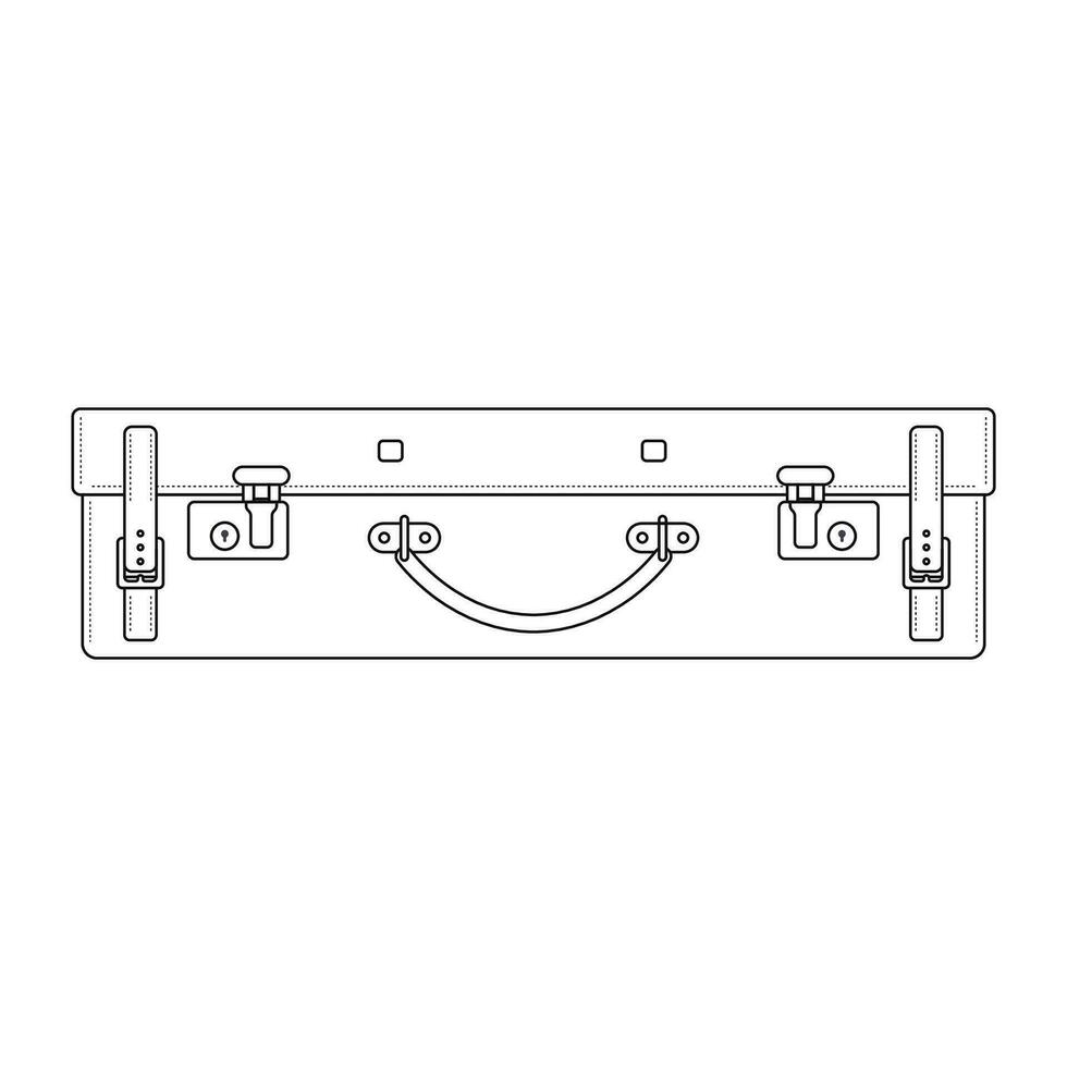 Clásico maleta contorno icono ilustración en blanco antecedentes vector