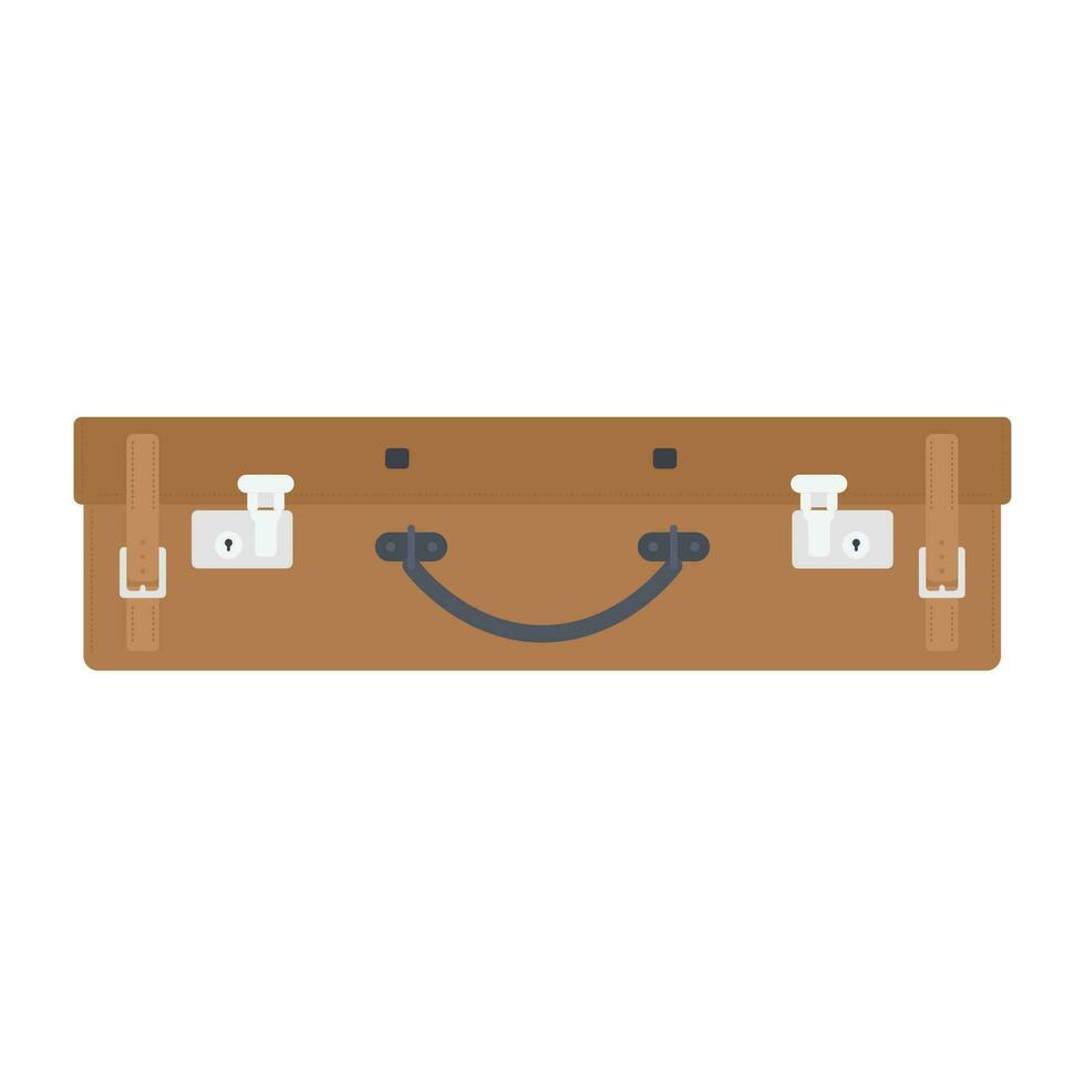 Vintage Suitcase Flat Illustration. Clean Icon Design Element on Isolated White Background vector