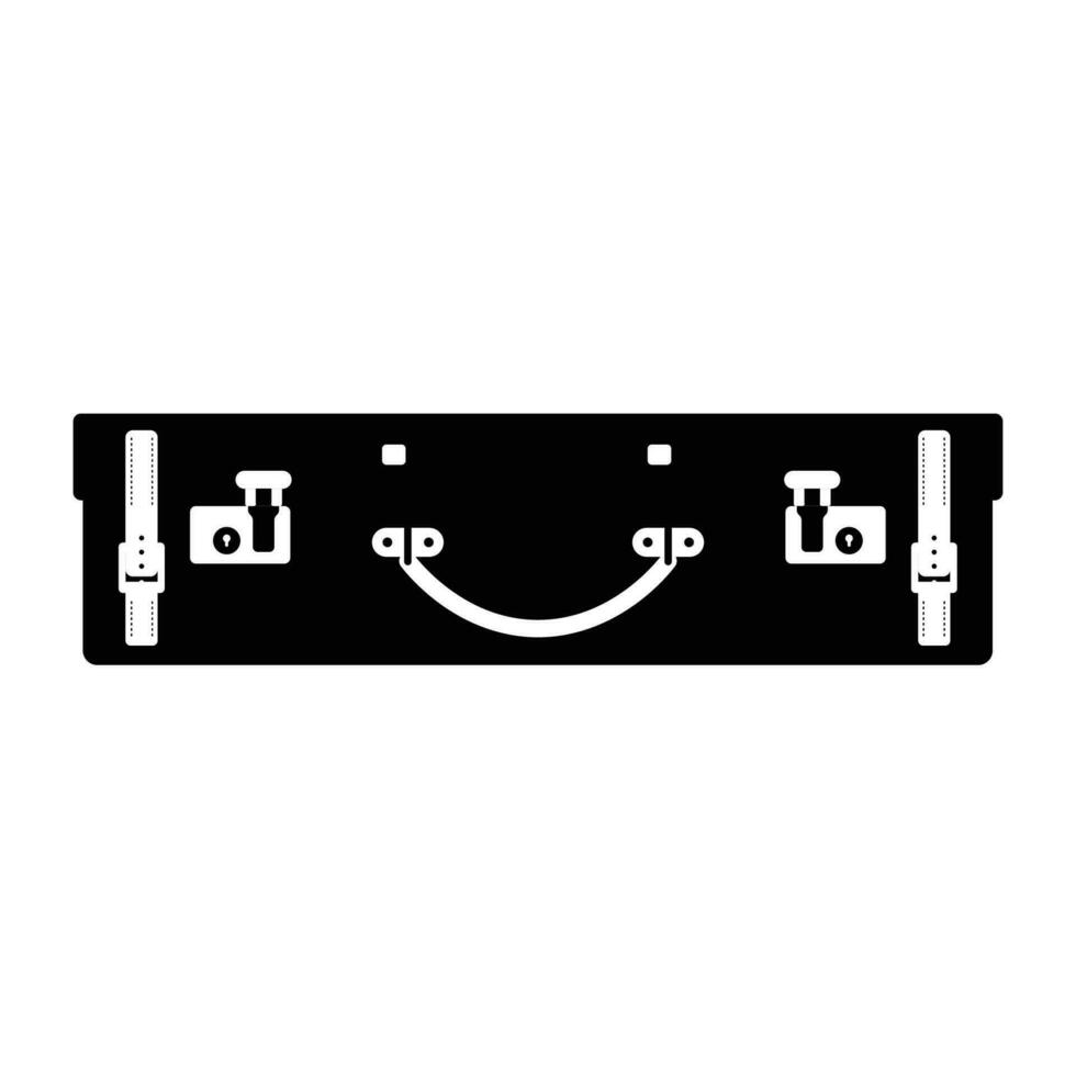 Clásico maleta silueta. negro y blanco icono diseño elementos en aislado blanco antecedentes vector