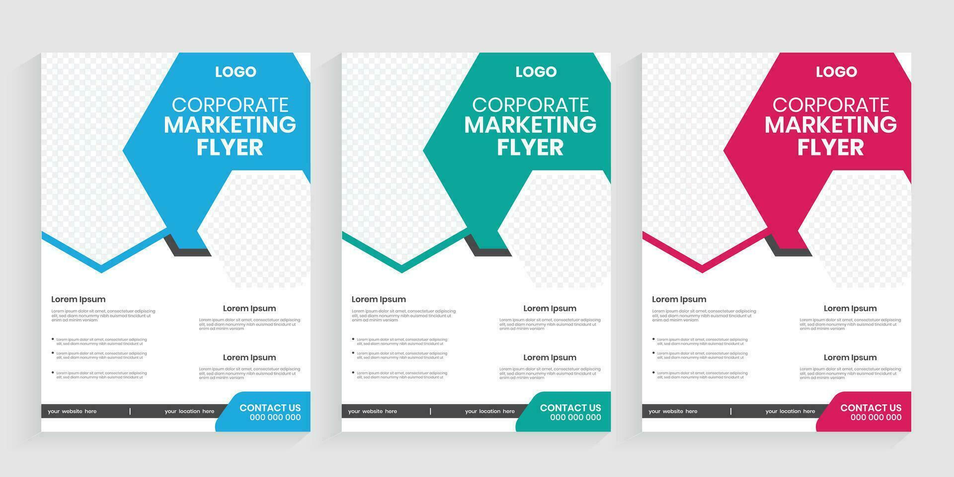 Business style a4 flier annual report document template vector