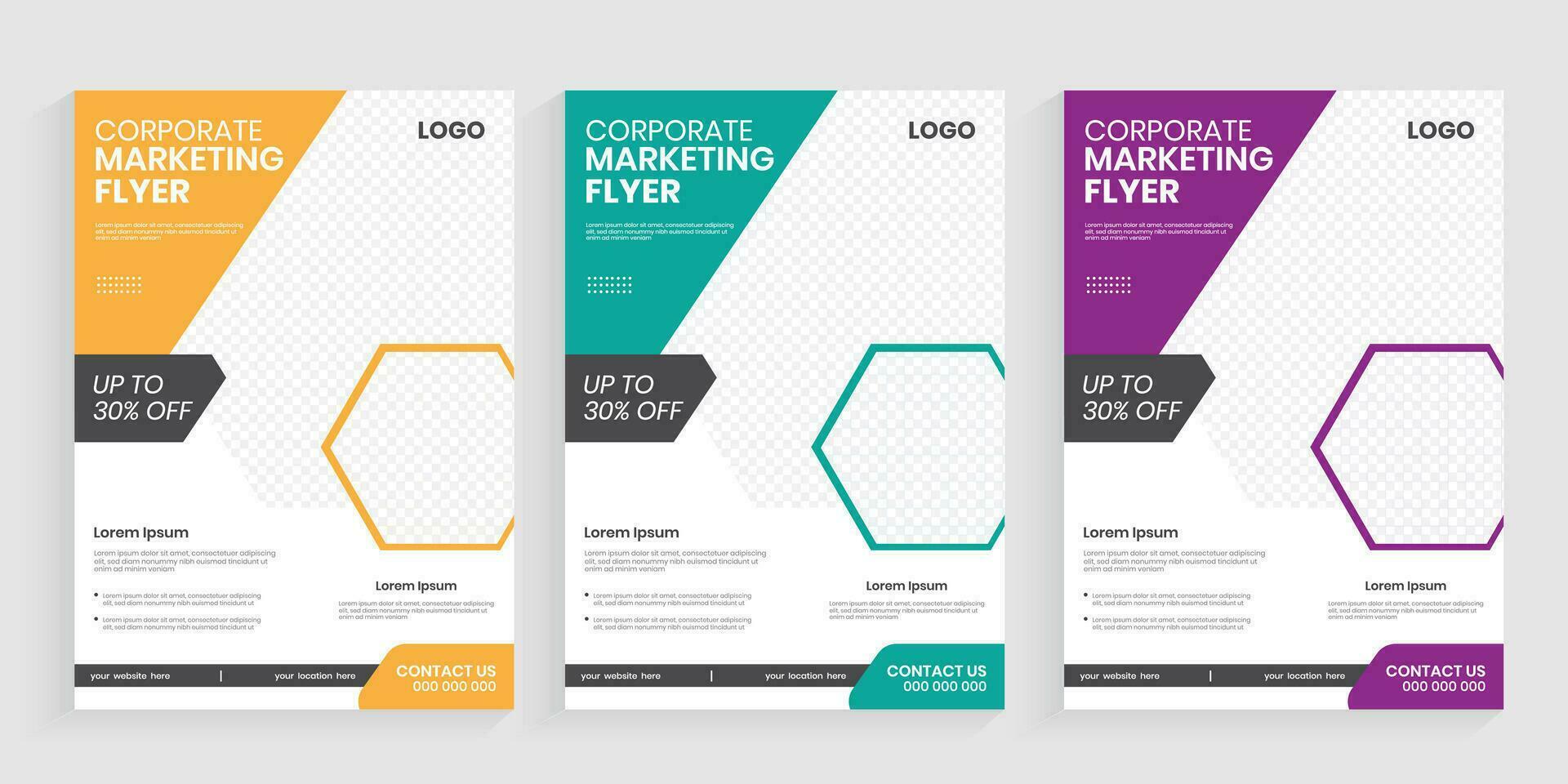 One pager corporate marketing annual report document flier template vector