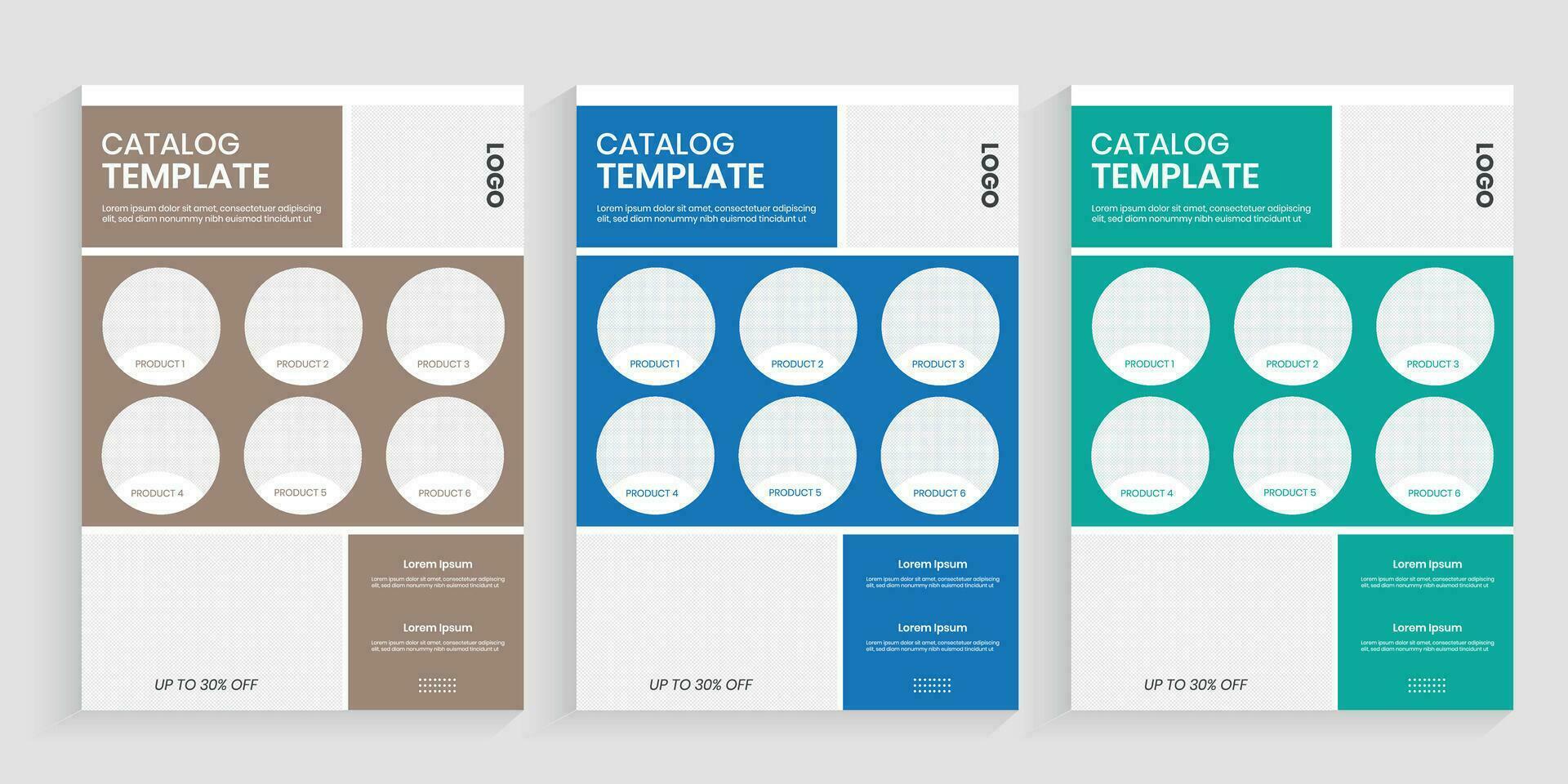 One folded product catalog or sell sheet pamphlet layout vector