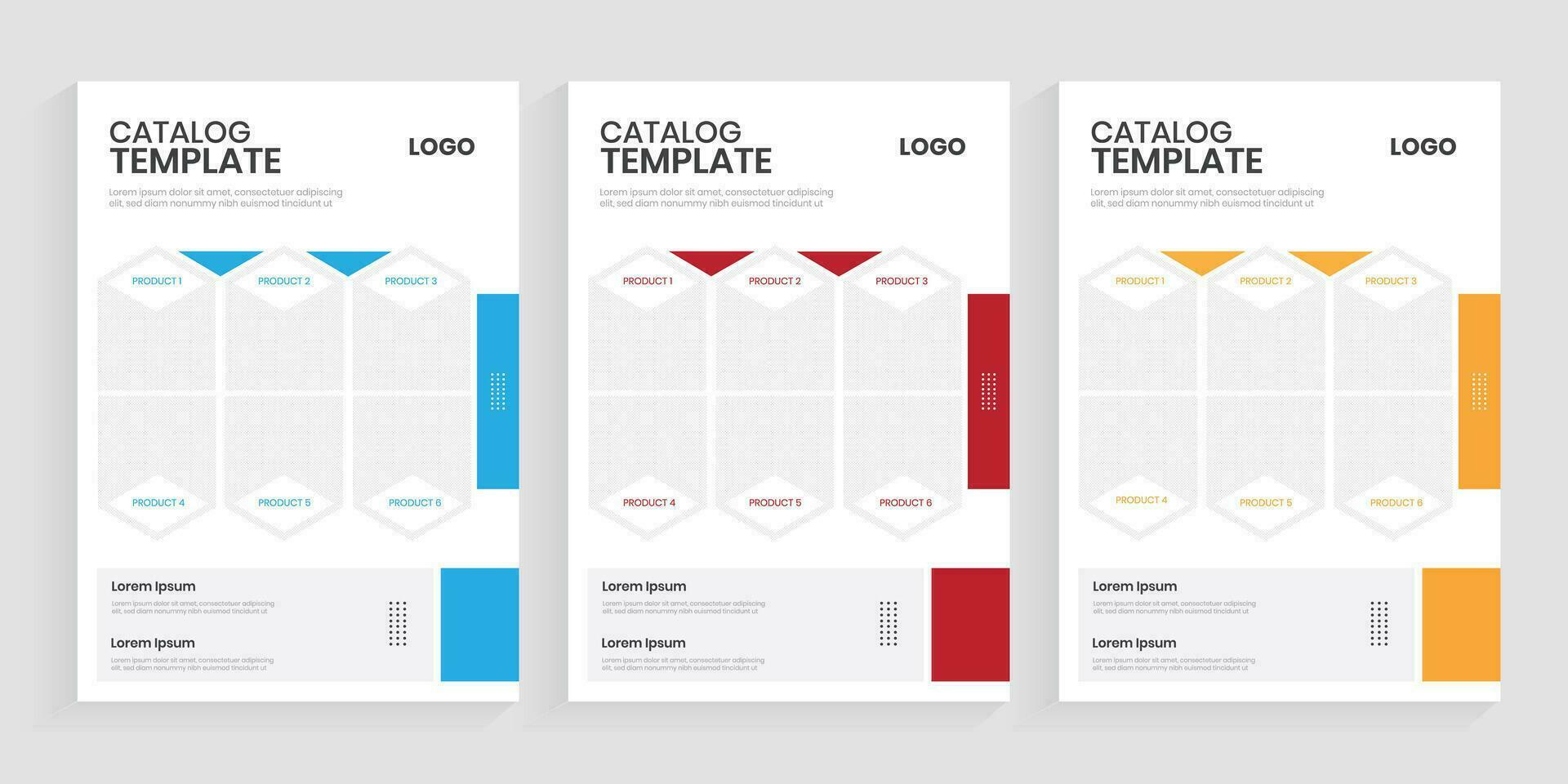 One folded product catalog or sell sheet pamphlet layout vector