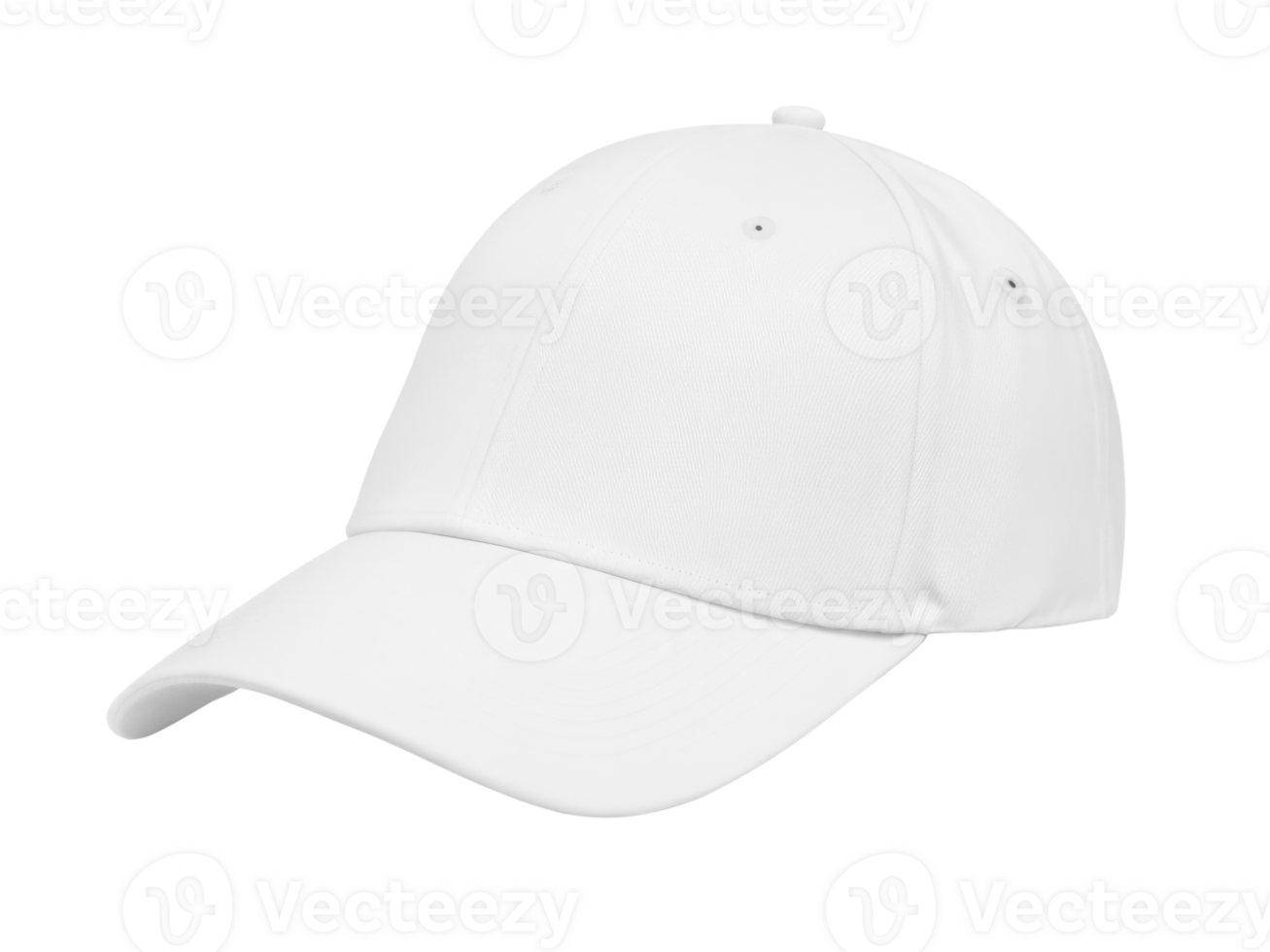 White baseball cap mockup isolated on transparent background. AI Generative png