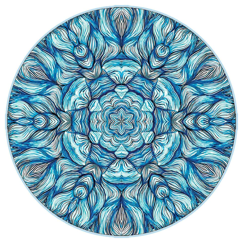 Kaleidoscope Blue Mandala vector