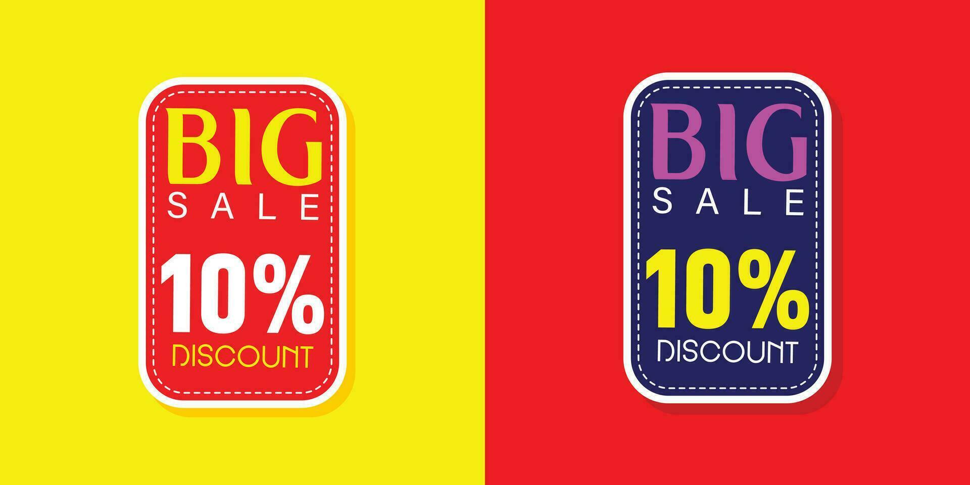 Big sale and 10 percent discount text vector