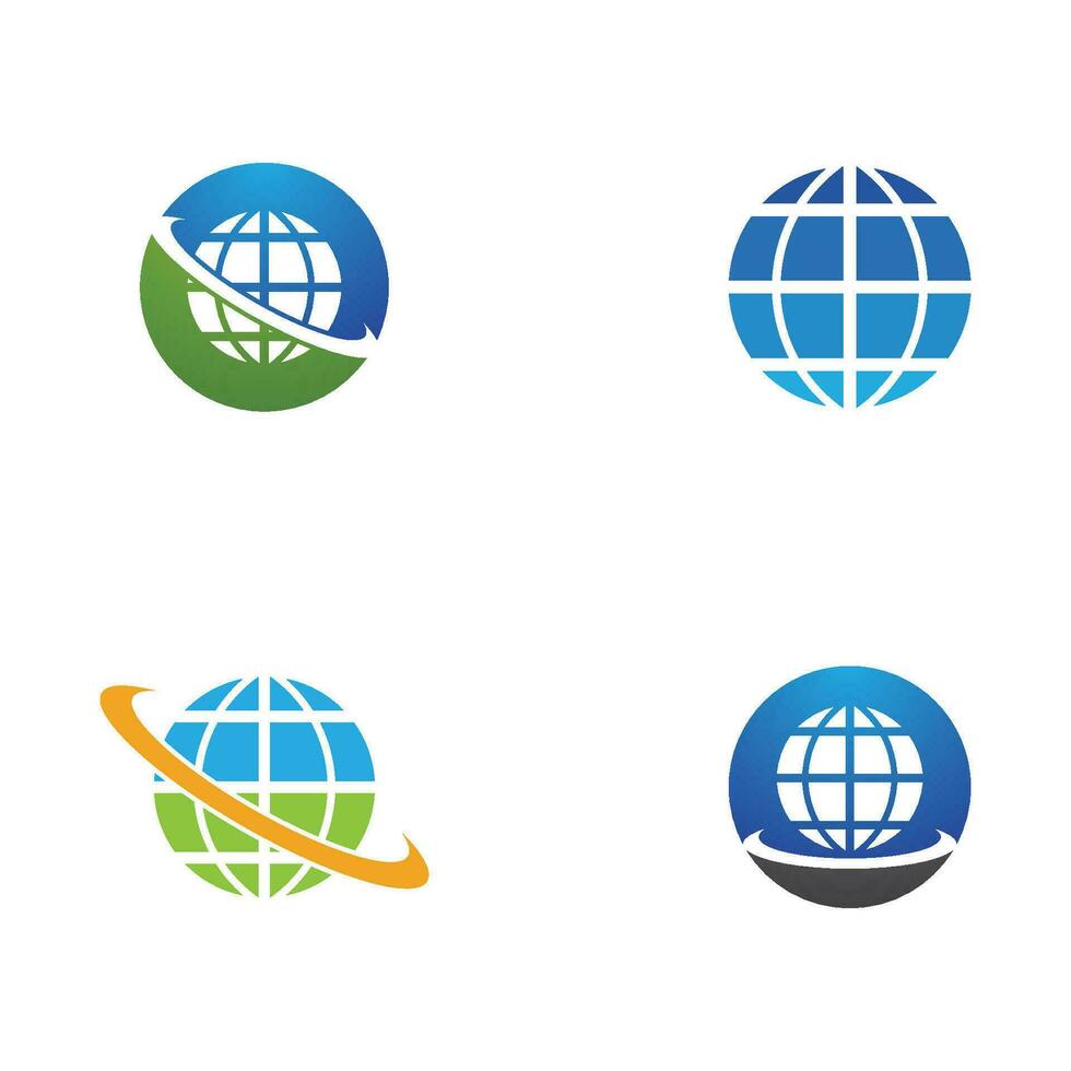 plantilla de logotipo de mundo de alambre vector