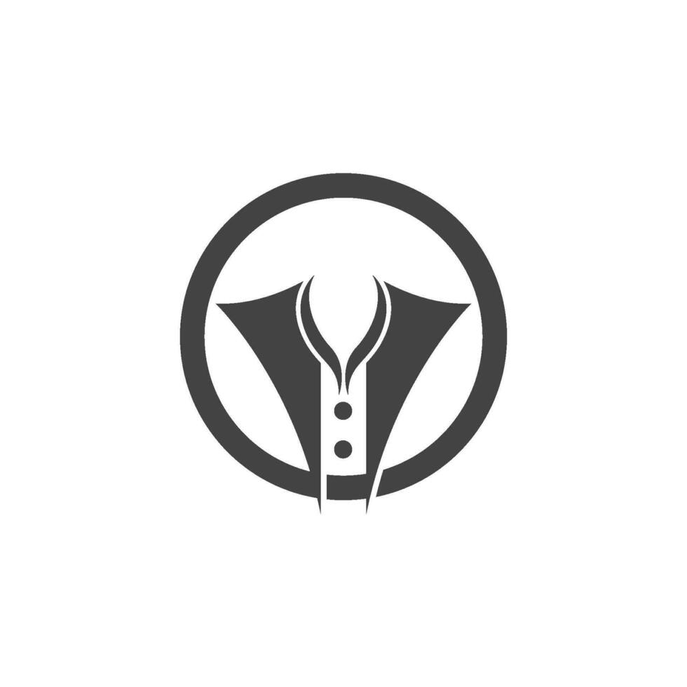 diseño de logotipo de esmoquin vector