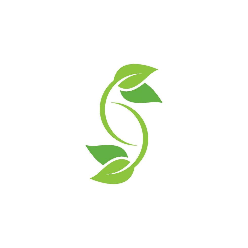 logotipos de la ecología de la hoja del árbol verde vector