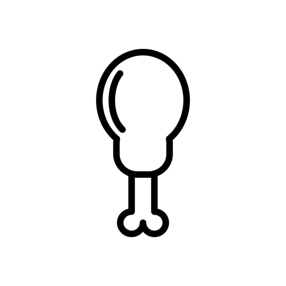 chicken leg icon line style vector