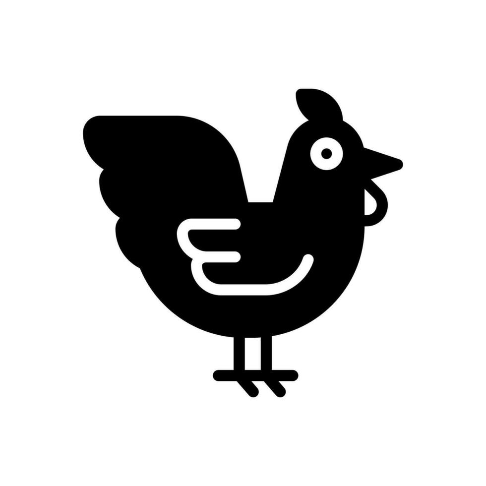 pollo icono sólido estilo vector