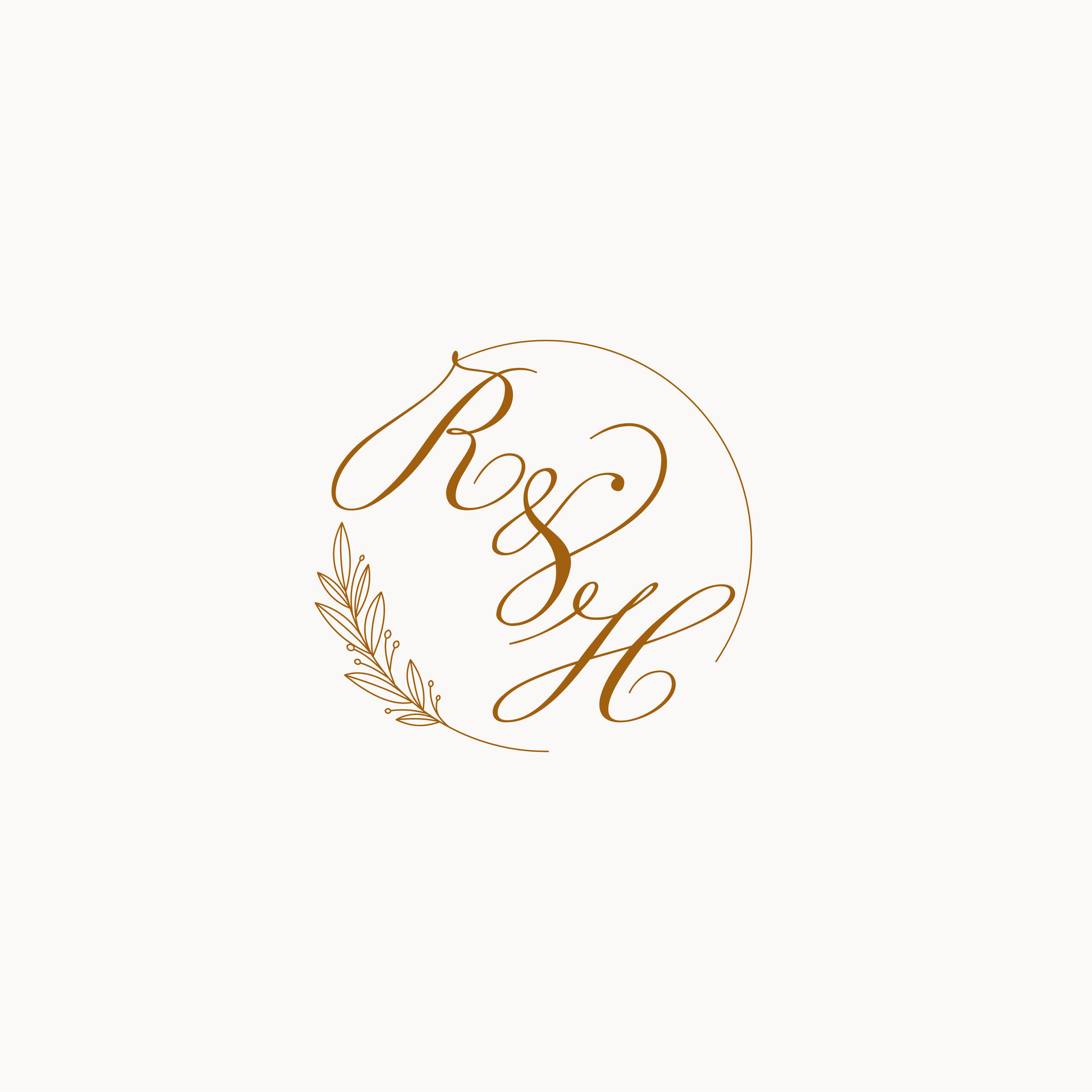 Wedding Monogram, RH Initials Logo