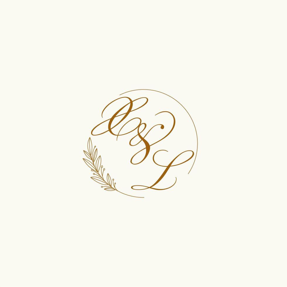 iniciales SG Boda monograma logo con hojas y elegante circular líneas vector