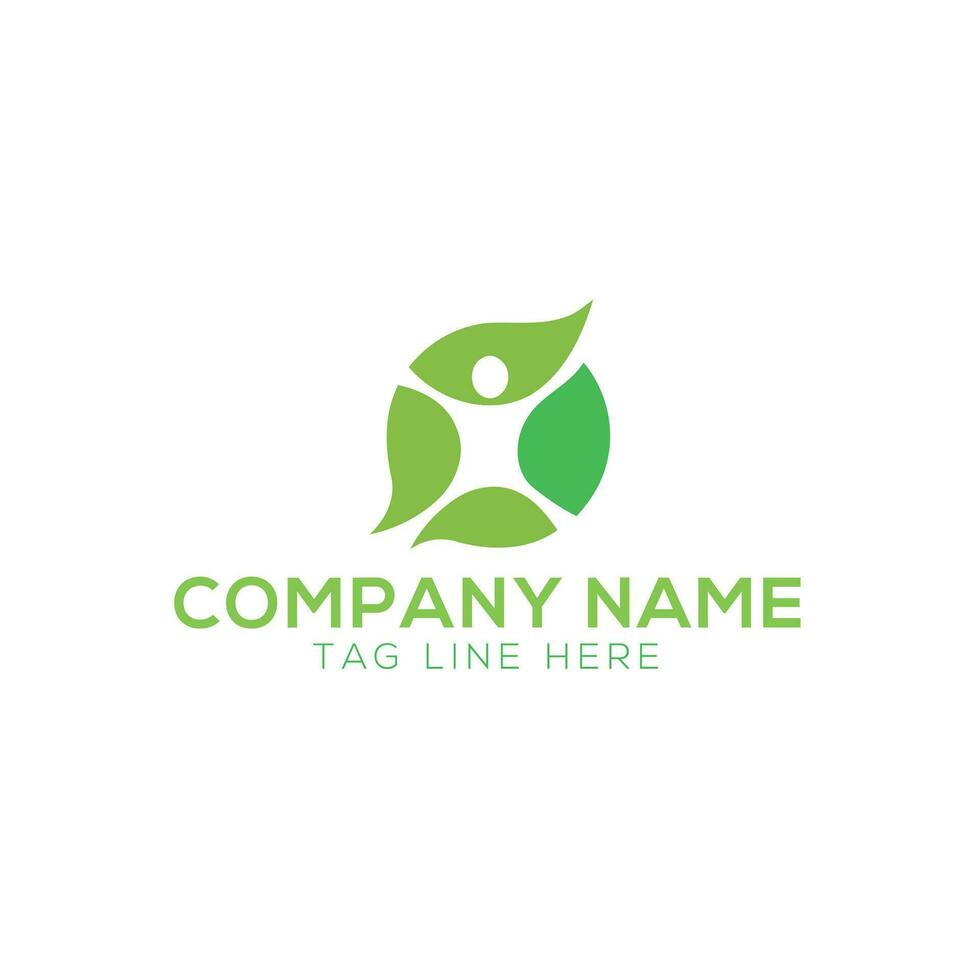 Farmland logo design template with abstract lines, green field symbol vector