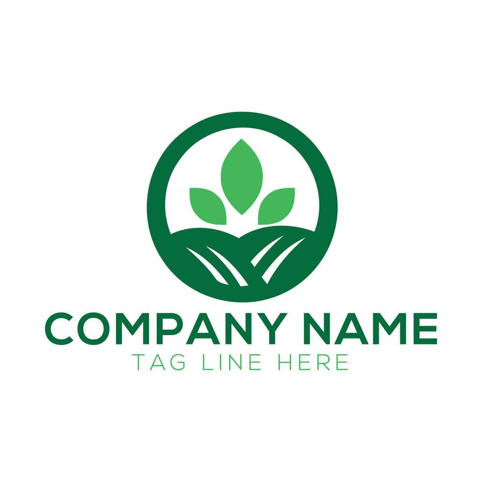 Tree with soil farming agriculture logo design inspiration vector