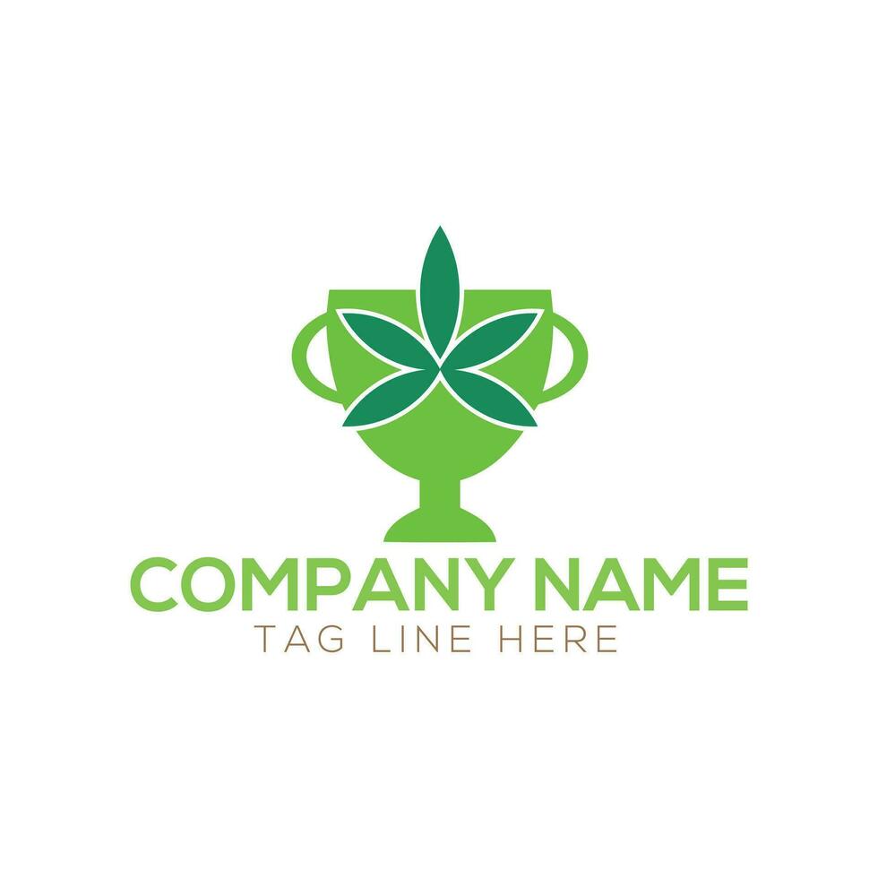Nature logo design with agriculture field and plant concept vector