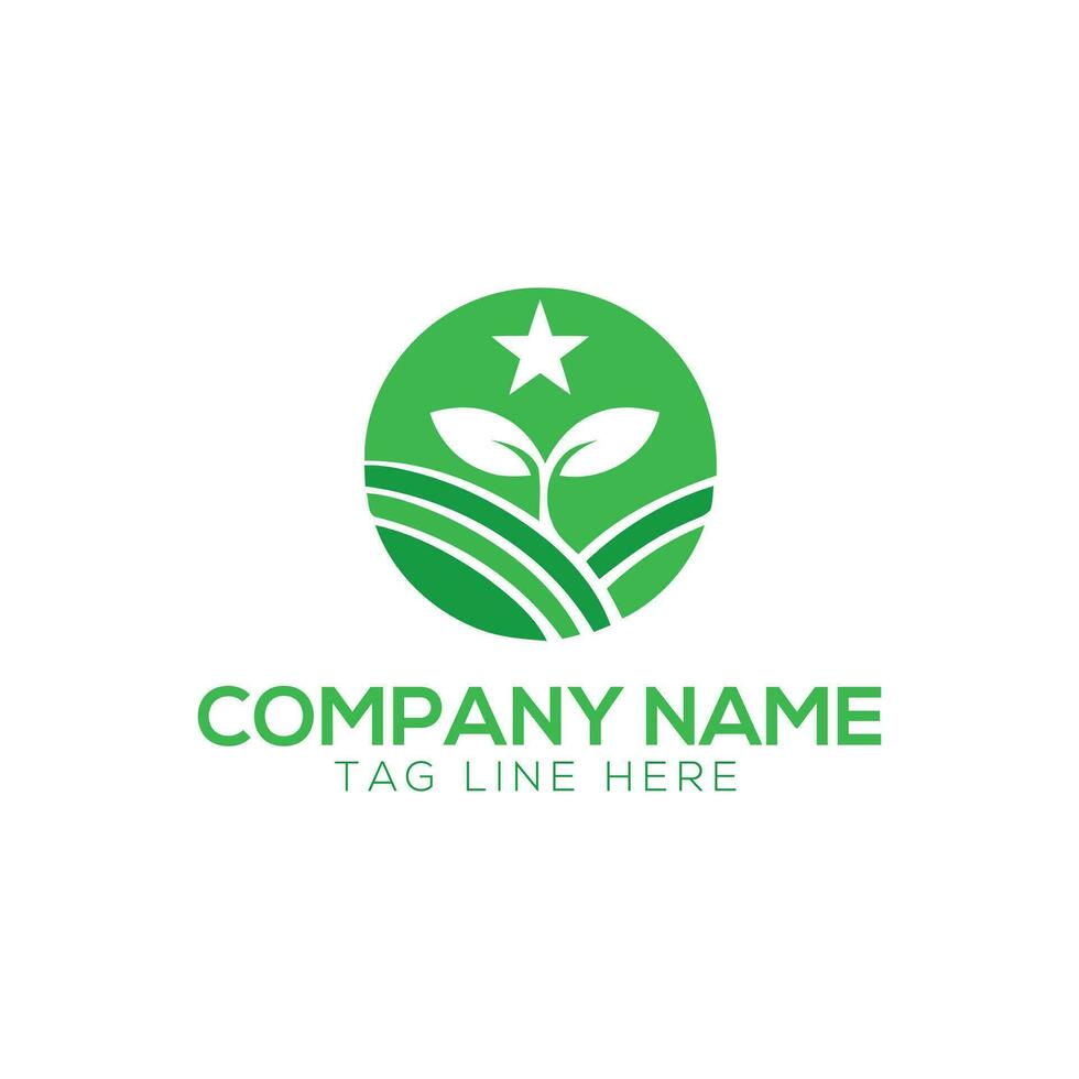 Agriculture logo template icon, Green Eco Tech Logo Template vector