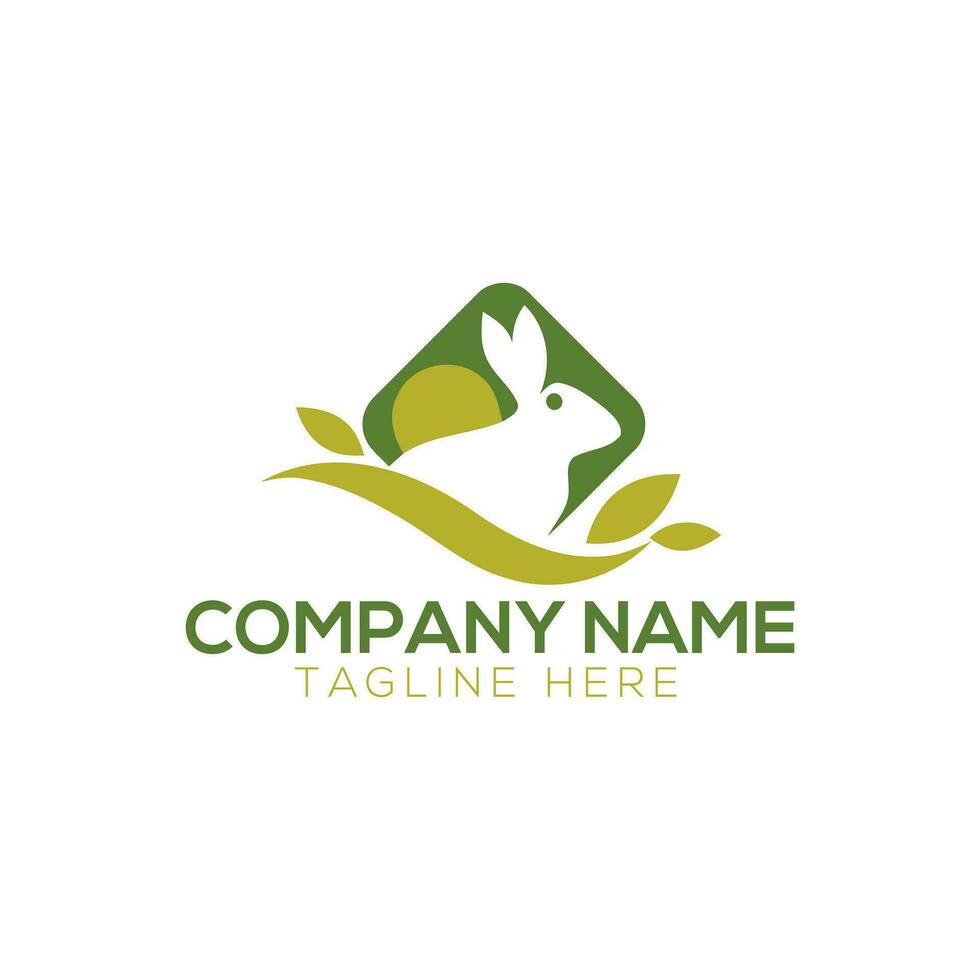 rabbit care logo design template vector