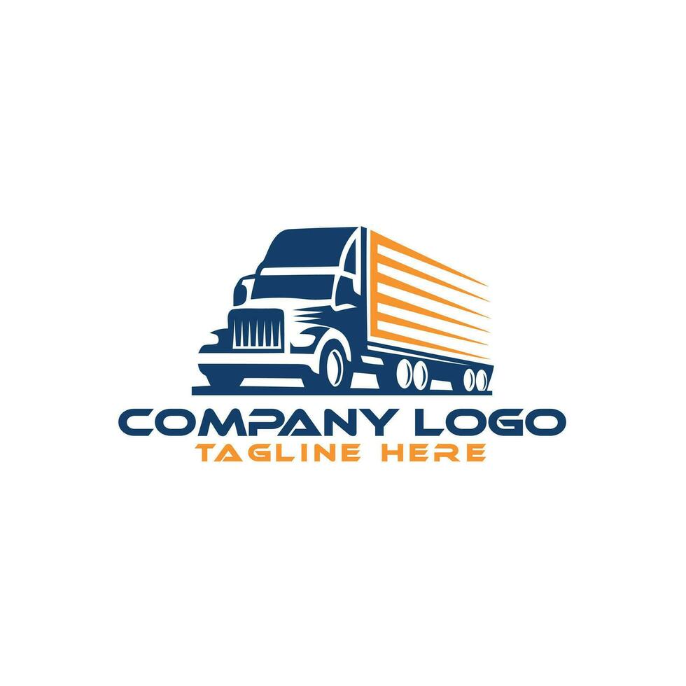 monochrome truck vector logo for a delivery company