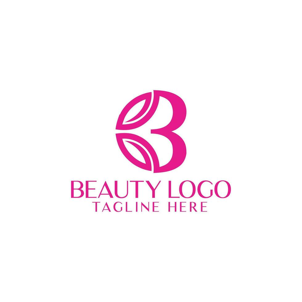 B Beauty logo design with creative abstract concept Premium Vector