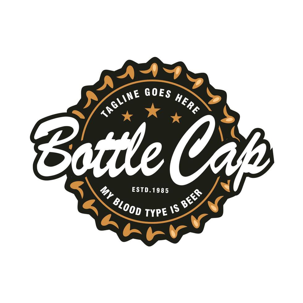retro Clásico botella gorra para cerveza bebida o occidental restaurante comida producto logo diseño vector. vector emblema, etiqueta, logo, sello