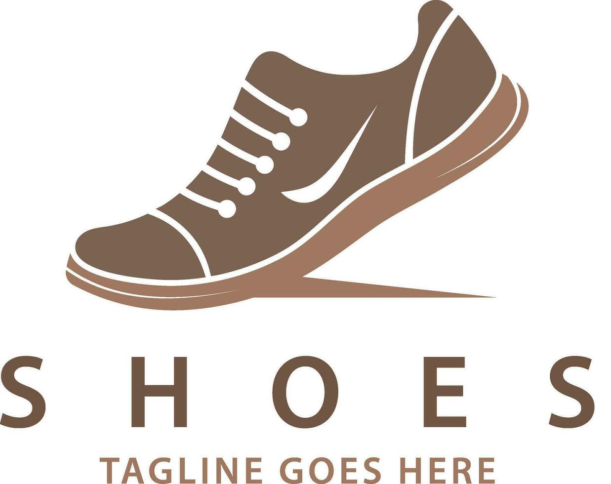 gratis vector creativo resumen marrón zapatillas deportivo casual zapato silueta logo diseño modelo