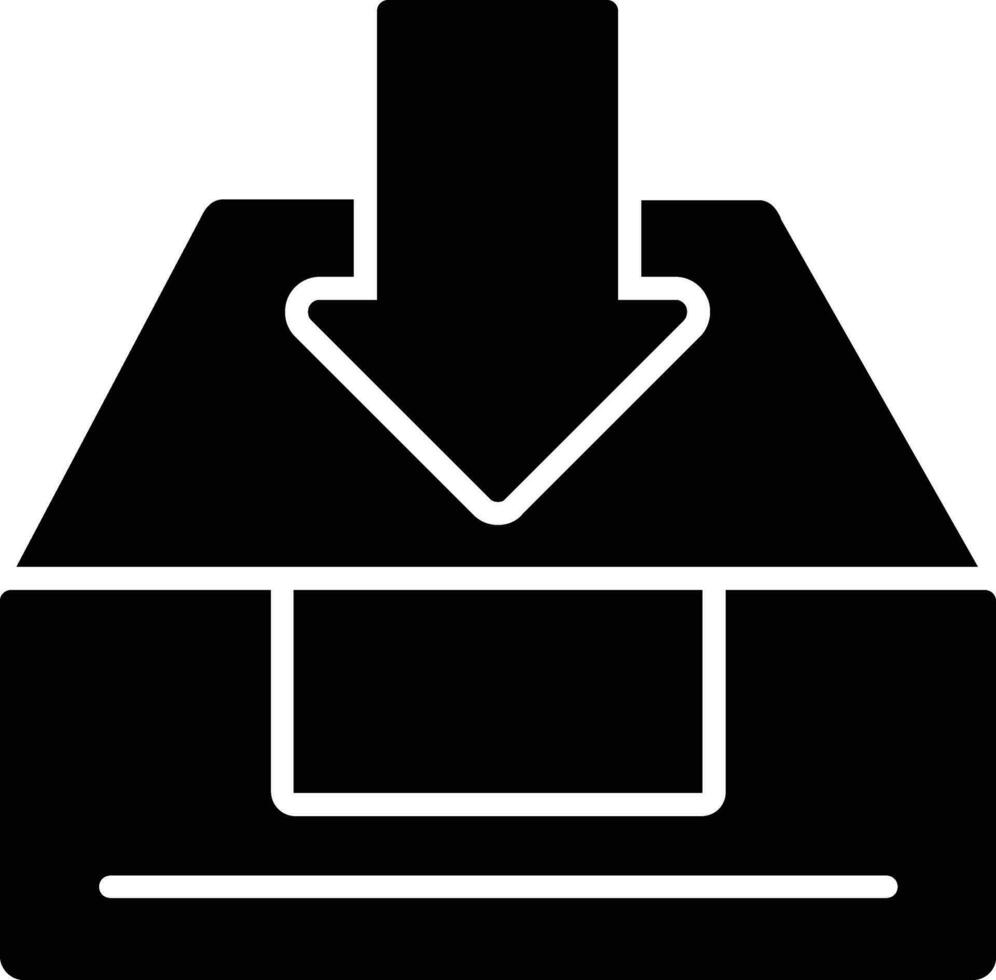 Inbox Glyph Icon vector