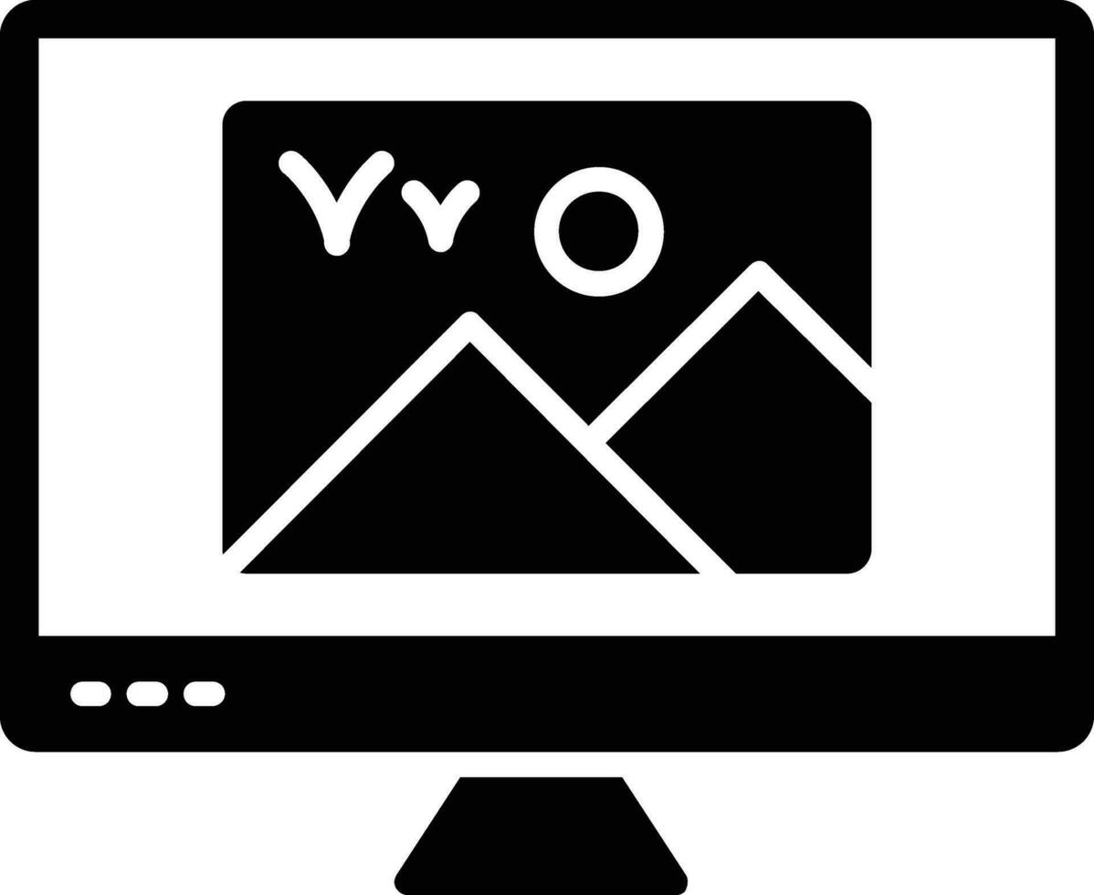 Monitor Glyph Icon vector