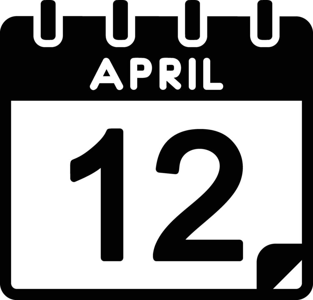 12 April Glyph Icon vector