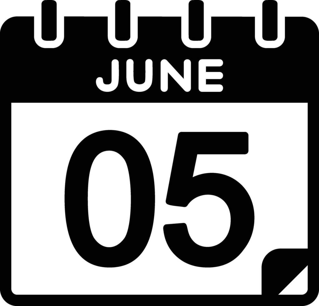 5 June Glyph Icon vector
