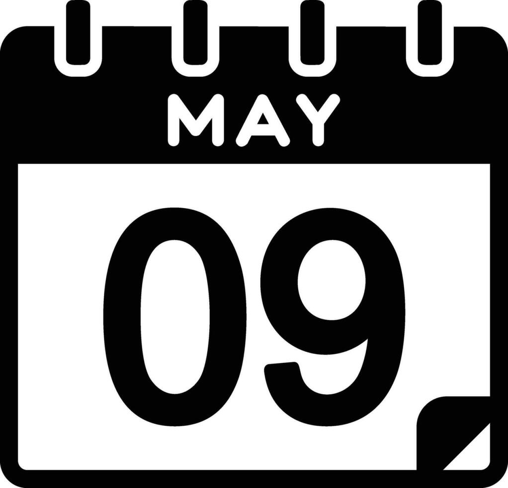 9 May Glyph Icon vector