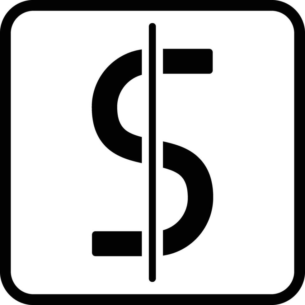 Dollar Symbol Glyph Icon vector