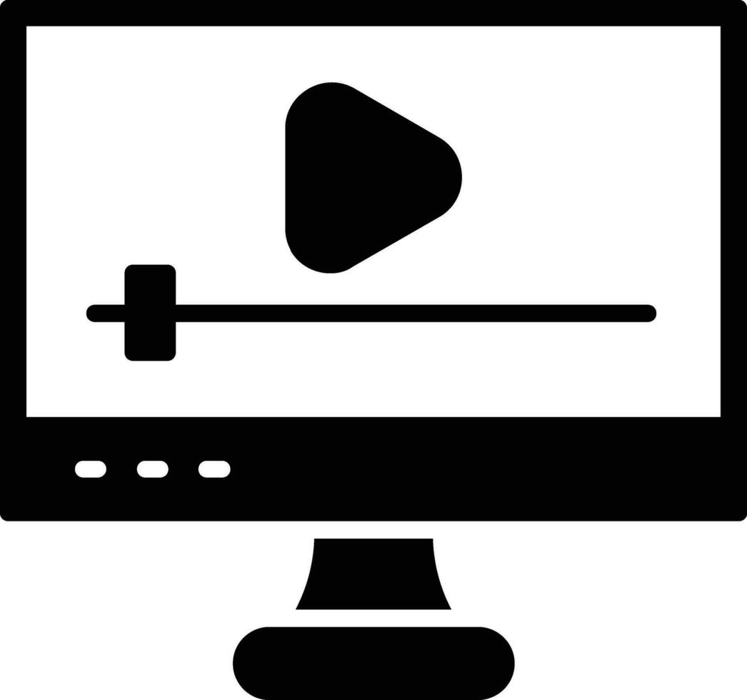 Streaming Tv Glyph Icon vector